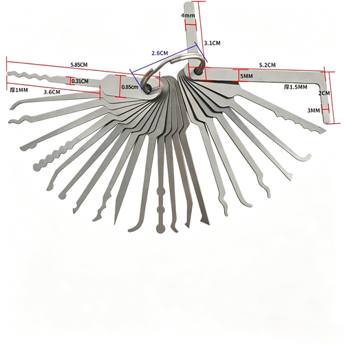 22Pcs Portable Lock Maintenance Hook Set