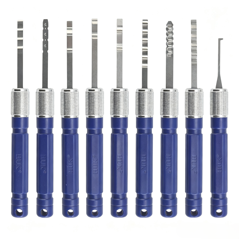 HUK 9-Piece Rake Lock Cylinder Maintenance Tool Set