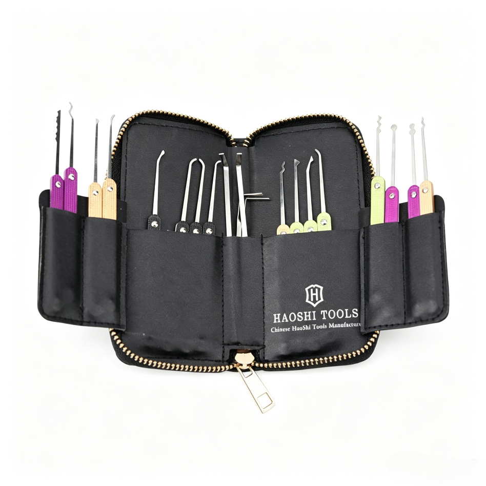 Premium Colorful 20pcs Lock Pick Set with 4pcs Tension Wrenches