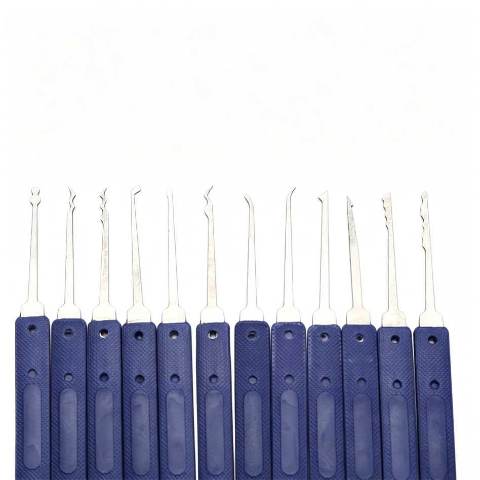 Premium Blue Handle 12pcs Lock Pick Set with 5pcs Tension Wrenches