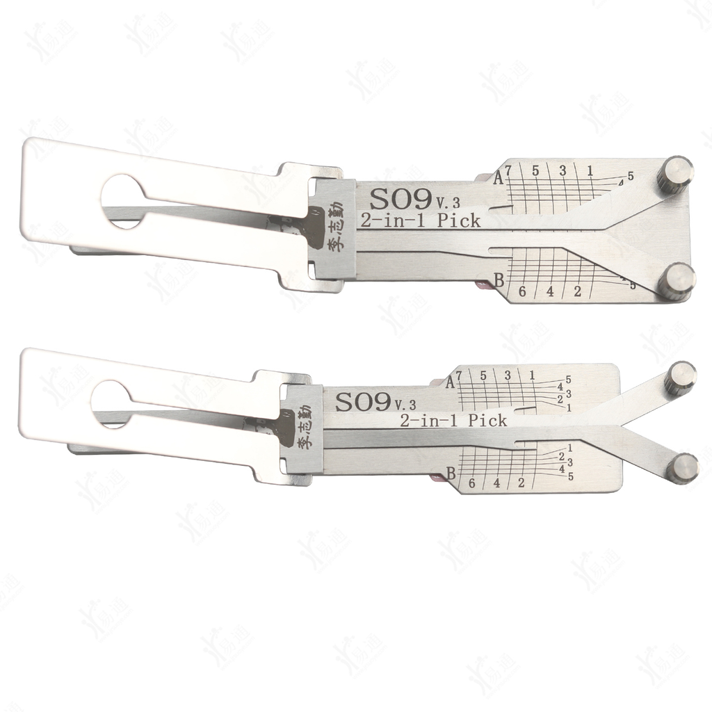 LiShi SO9 2 in 1 Pick Tool, For Hyundai Kia 2025 Internal Milling Key Locksmith Tool