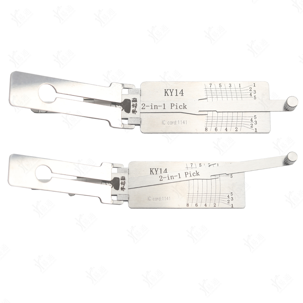 LiShi KY14 2 in 1 Pick Tool, Flat Milling for Korean Kia Car Lock